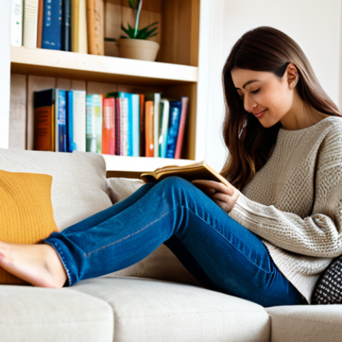 Home 14 Cozy Living Room Scene**
"A fully clothed woman in a modest sweater and jeans, arranging cushions on a sofa in a warmly lit living room. Bookshelves and plants in the background. The scene is family-friendly and inviting. Safe for work, appropriate content, perfect anatomy, natural proportions, professional photography, high quality, well-formed hands, proper finger count, natural pose."
**
