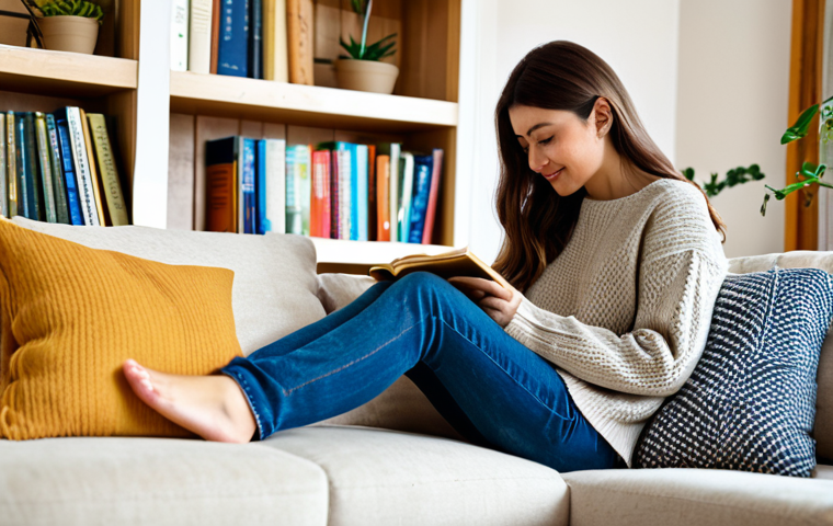 Cozy Living Room Scene**

"A fully clothed woman in a modest sweater and jeans, arranging cushions on a sofa in a warmly lit living room. Bookshelves and plants in the background. The scene is family-friendly and inviting. Safe for work, appropriate content, perfect anatomy, natural proportions, professional photography, high quality, well-formed hands, proper finger count, natural pose."

**