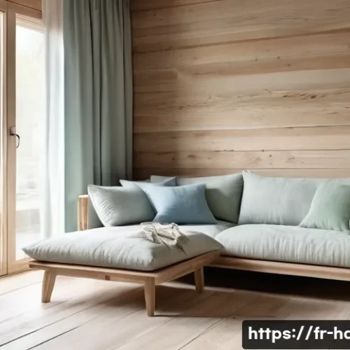 Home 26 홈디자인 트렌드 분석 - A cozy contemporary living room featuring raw wood elements: rustic wooden furniture with visible gr...
